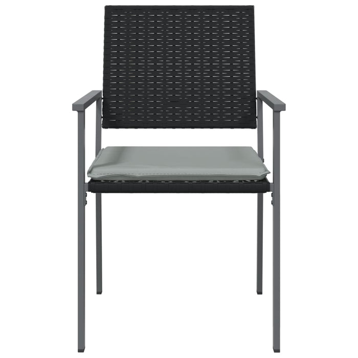 Scaune de grădină cu perne 6 buc. negru 54x62,5x89 cm poliratan - WALTI WALTI