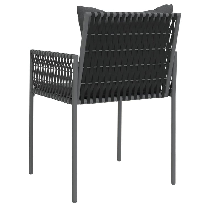 Scaune de grădină cu perne 4 buc. negru 54x61x83 cm poliratan - WALTI WALTI