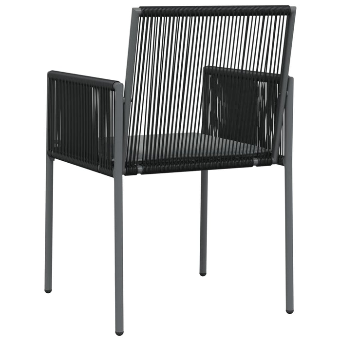 Scaune grădină cu perne 4 buc. negru 54x60,5x83,5 cm poliratan - WALTI WALTI