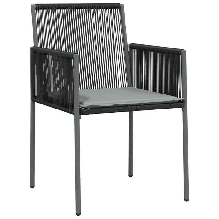 Scaune grădină cu perne 6 buc. negru 54x60,5x83,5 cm poliratan - WALTI WALTI