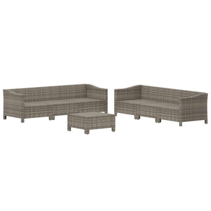 Set mobilier de grădină cu perne, 7 piese, gri, poliratan - WALTI WALTI