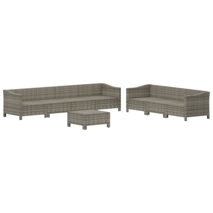 Set mobilier de grădină cu perne, 8 piese, gri, poliratan - WALTI WALTI