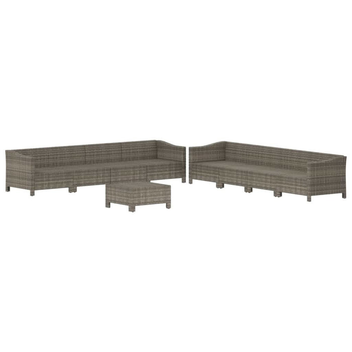 Set mobilier de grădină cu perne, 9 piese, gri, poliratan - WALTI WALTI