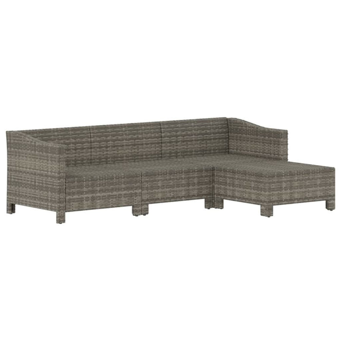 Set mobilier de grădină cu perne, 4 piese, gri, poliratan - WALTI WALTI