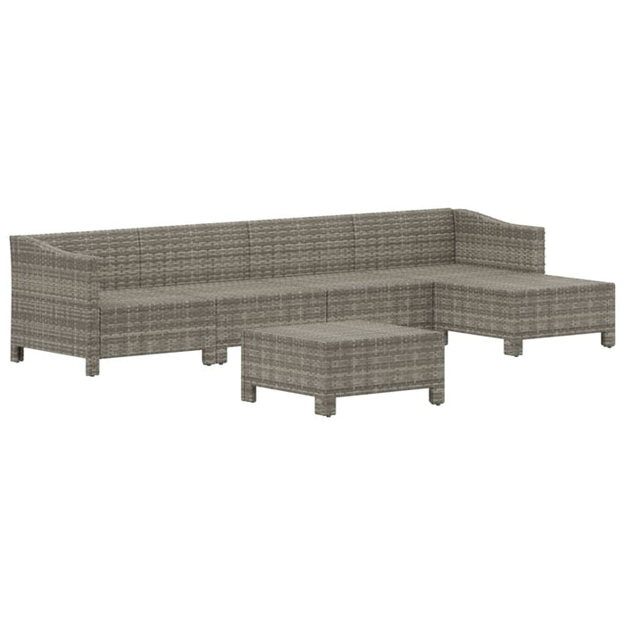 Set mobilier de grădină cu perne, 6 piese, gri, poliratan - WALTI WALTI