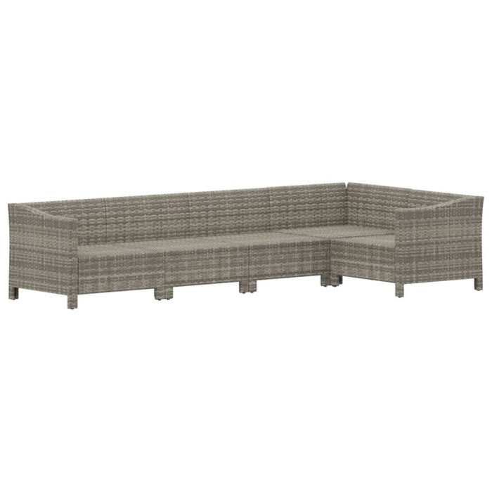 Set mobilier de grădină cu perne, 5 piese, gri, poliratan - WALTI WALTI