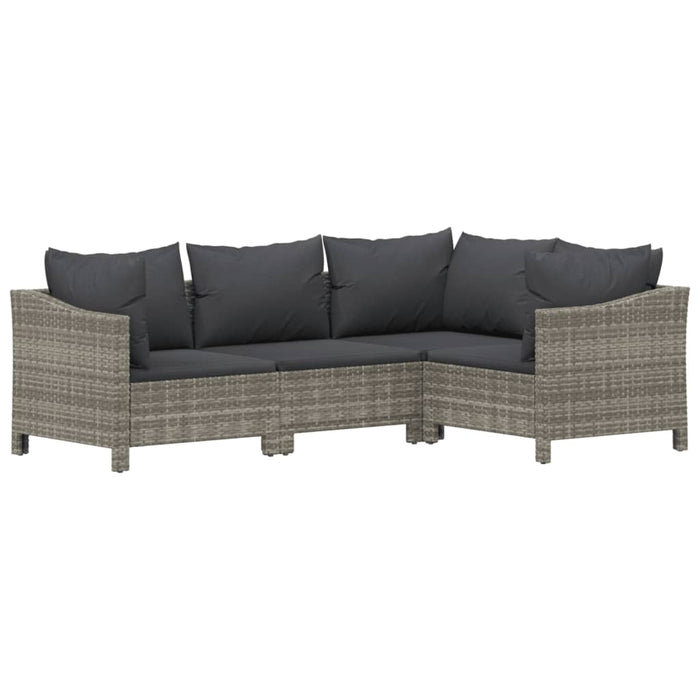Set mobilier de grădină cu perne, 5 piese, gri, poliratan - WALTI WALTI