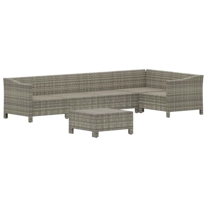 Set mobilier de grădină cu perne, 6 piese, gri, poliratan - WALTI WALTI