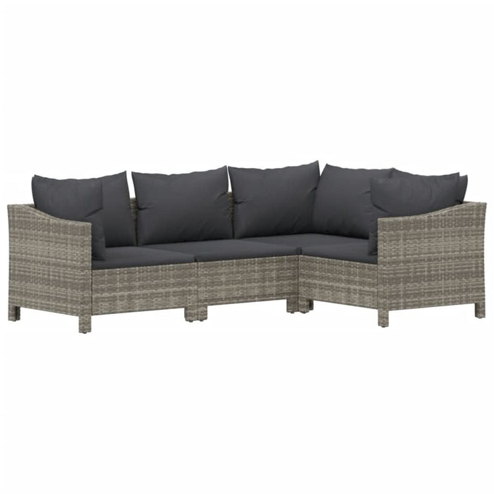 Set mobilier de grădină cu perne, 6 piese, gri, poliratan - WALTI WALTI