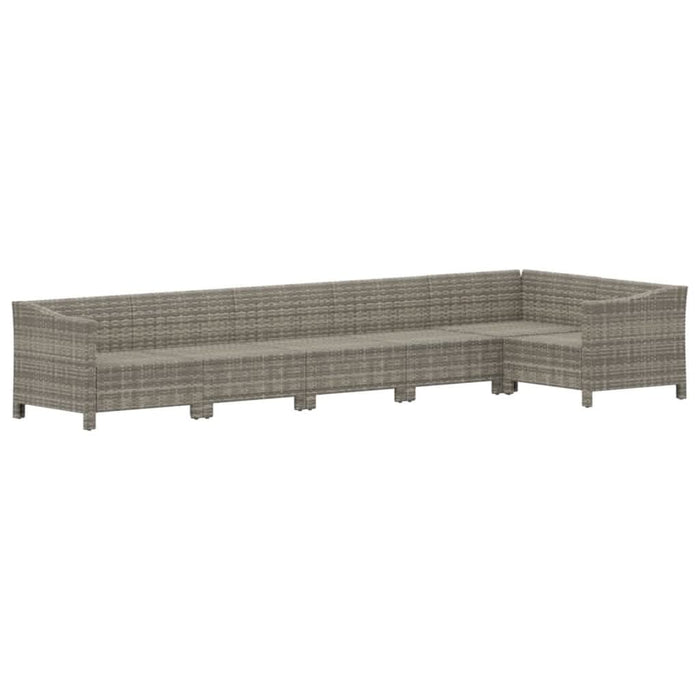 Set mobilier de grădină cu perne, 6 piese, gri, poliratan - WALTI WALTI