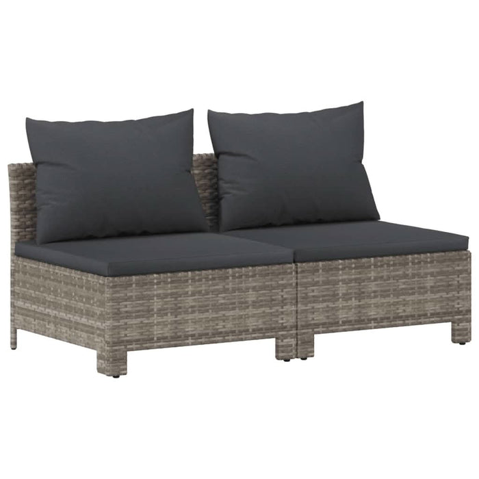 Set mobilier de grădină cu perne, 6 piese, gri, poliratan - WALTI WALTI