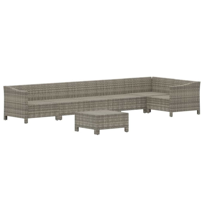 Set mobilier de grădină cu perne, 7 piese, gri, poliratan - WALTI WALTI