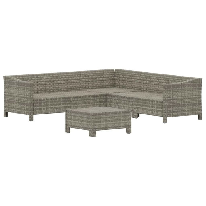 Set mobilier de grădină cu perne, 6 piese, gri, poliratan - WALTI WALTI