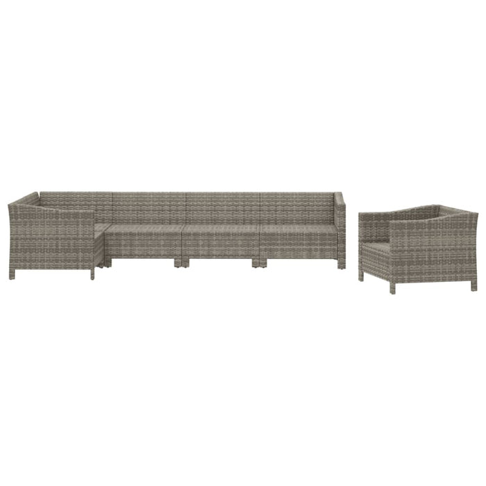 Set mobilier de grădină cu perne, 6 piese, gri, poliratan - WALTI WALTI