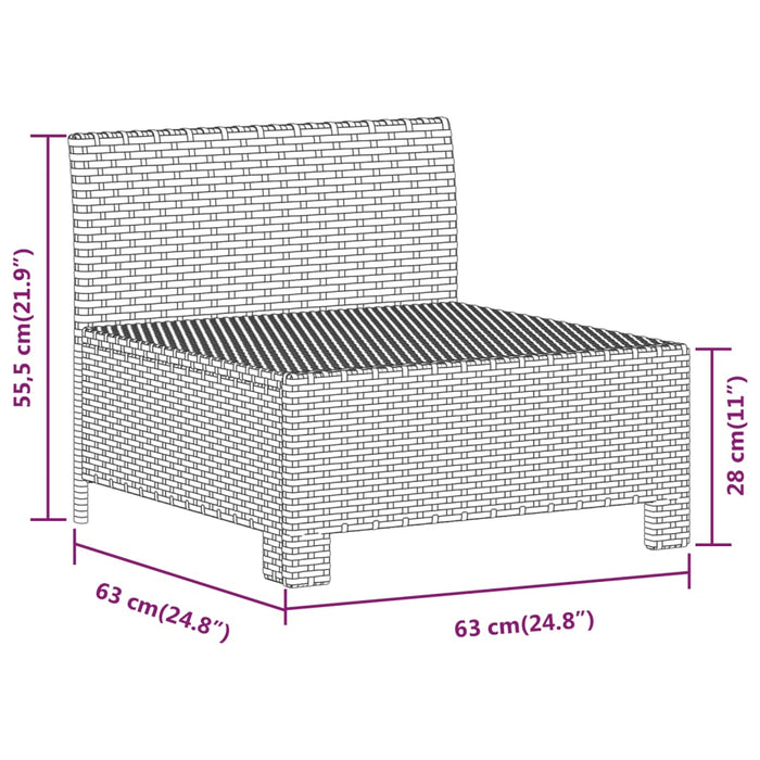 Set mobilier de grădină cu perne, 6 piese, gri, poliratan - WALTI WALTI
