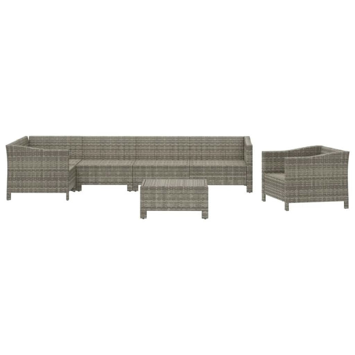 Set mobilier de grădină cu perne, 7 piese, gri, poliratan - WALTI WALTI