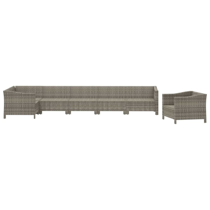 Set mobilier de grădină cu perne, 7 piese, gri, poliratan - WALTI WALTI