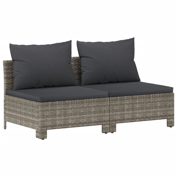 Set mobilier de grădină cu perne, 7 piese, gri, poliratan - WALTI WALTI