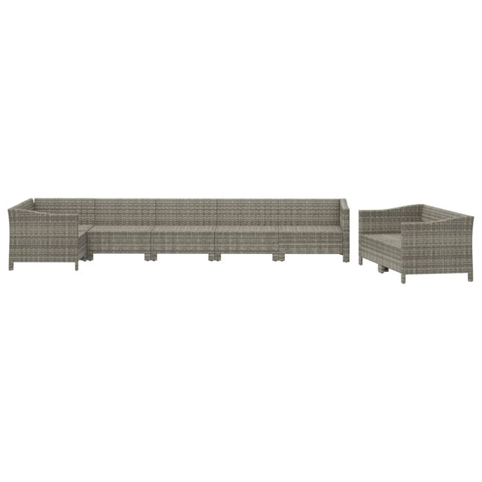 Set mobilier de grădină cu perne, 8 piese, gri, poliratan - WALTI WALTI