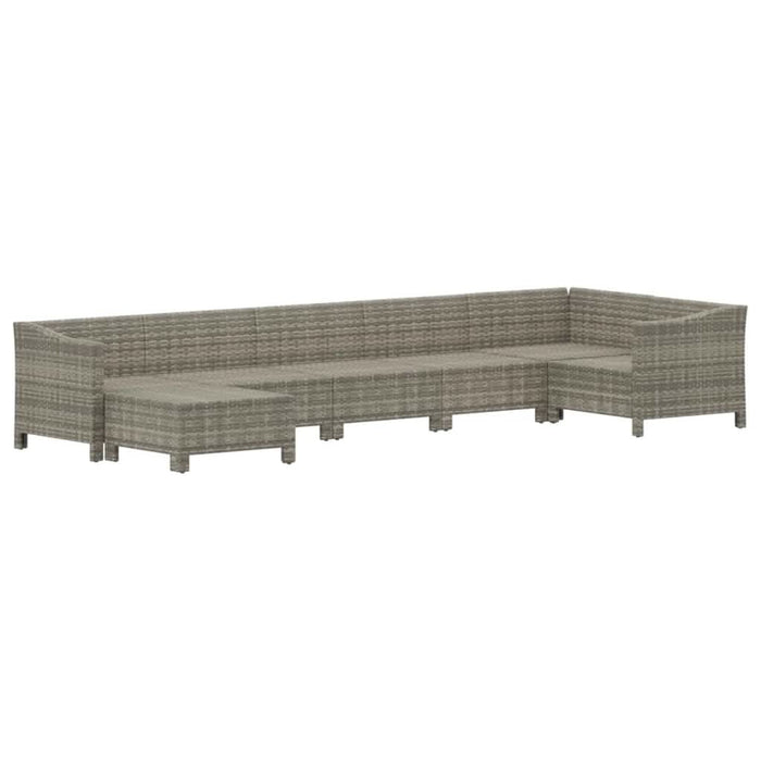 Set mobilier de grădină cu perne, 7 piese, gri, poliratan - WALTI WALTI