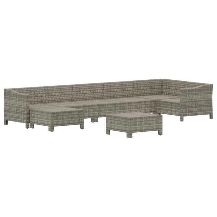 Set mobilier de grădină cu perne, 8 piese, gri, poliratan - WALTI WALTI