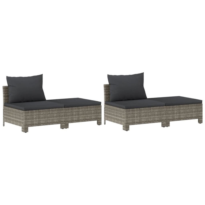 Set mobilier de grădină cu perne, 8 piese, gri, poliratan - WALTI WALTI