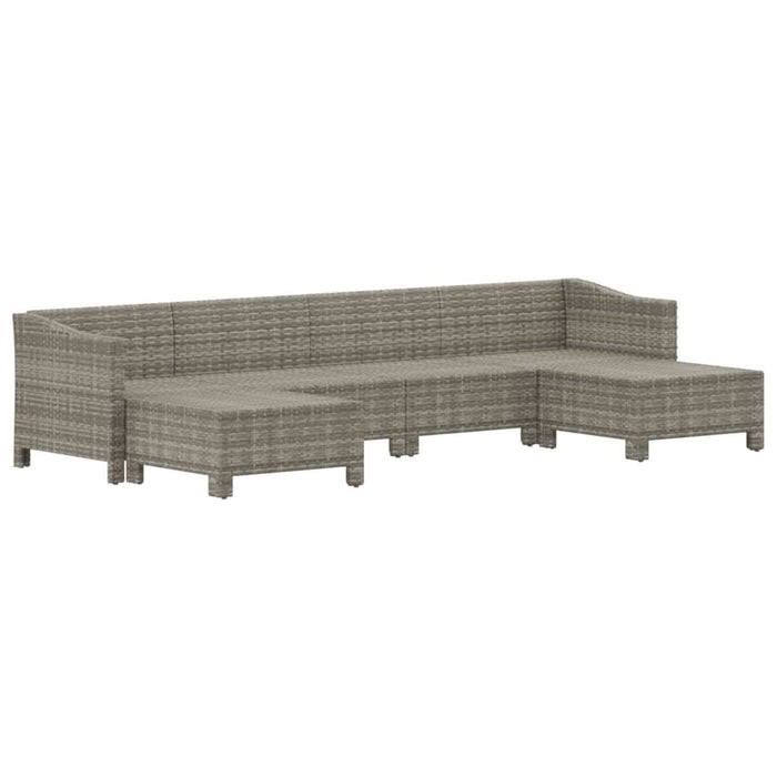 Set mobilier de grădină cu perne, 6 piese, gri, poliratan - WALTI WALTI