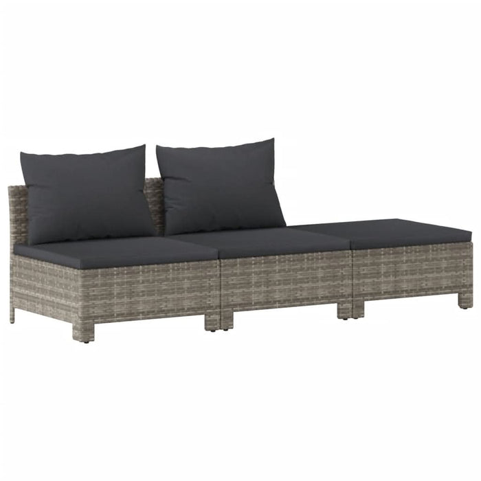 Set mobilier de grădină cu perne, 6 piese, gri, poliratan - WALTI WALTI