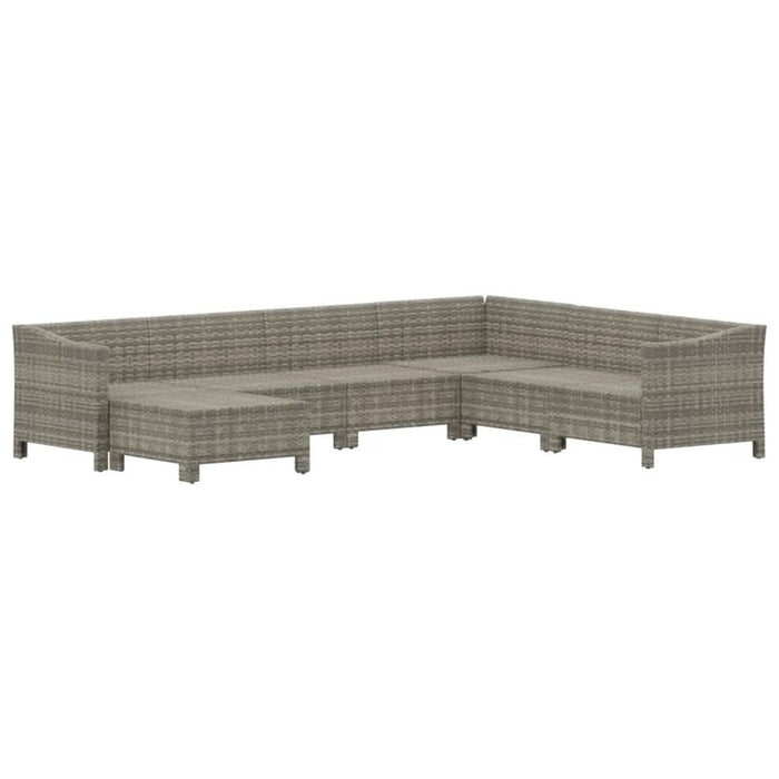Set mobilier de grădină cu perne, 7 piese, gri, poliratan - WALTI WALTI