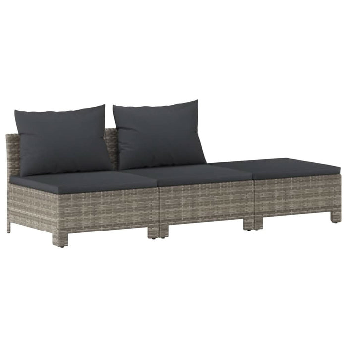 Set mobilier de grădină cu perne, 7 piese, gri, poliratan - WALTI WALTI