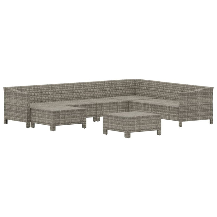 Set mobilier de grădină cu perne, 8 piese, gri, poliratan - WALTI WALTI