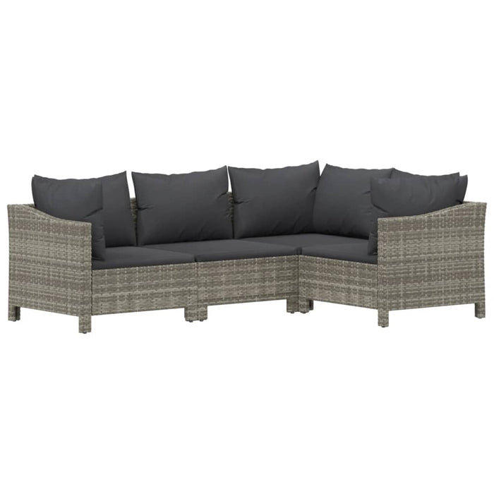 Set mobilier de grădină cu perne, 8 piese, gri, poliratan - WALTI WALTI