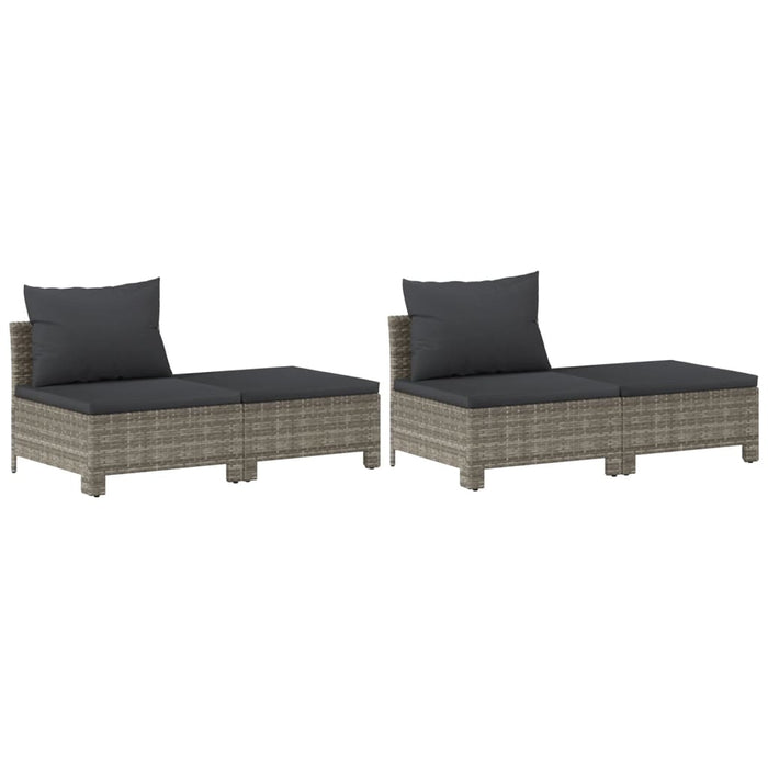 Set mobilier de grădină cu perne, 8 piese, gri, poliratan - WALTI WALTI
