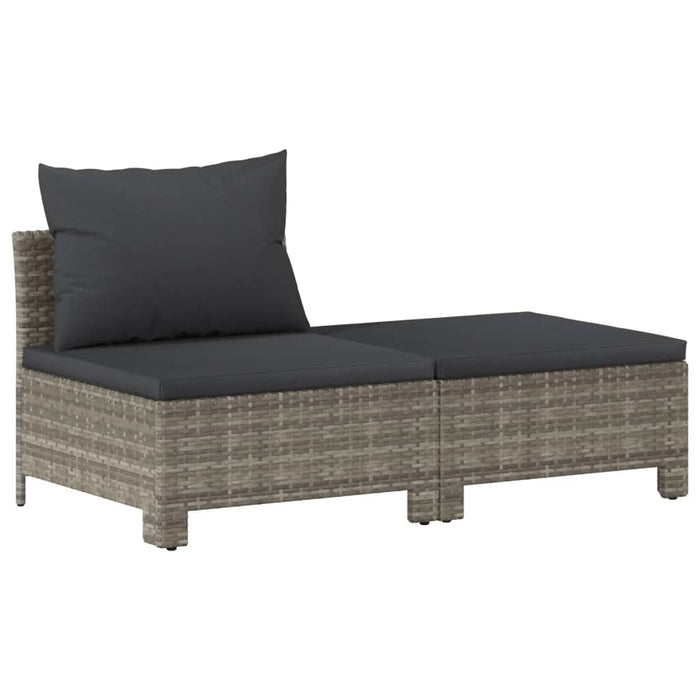 Set mobilier de grădină cu perne, 8 piese, gri, poliratan - WALTI WALTI
