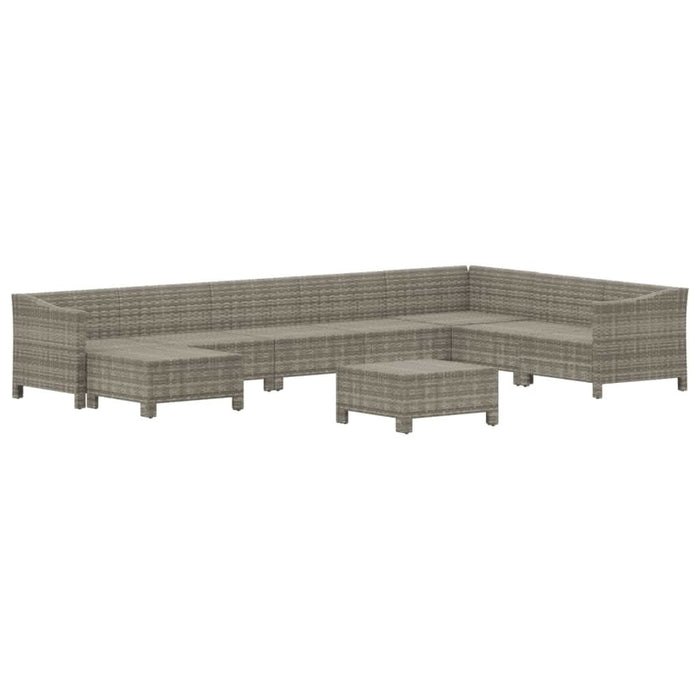 Set mobilier de grădină cu perne, 9 piese, gri, poliratan - WALTI WALTI