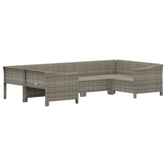 Set mobilier de grădină cu perne, 6 piese, gri, poliratan - WALTI WALTI