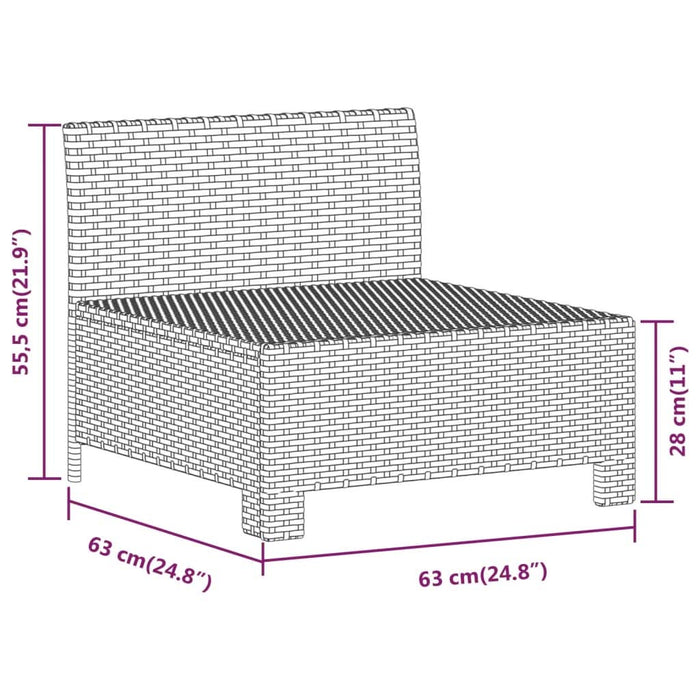 Set mobilier de grădină cu perne, 7 piese, gri, poliratan - WALTI WALTI