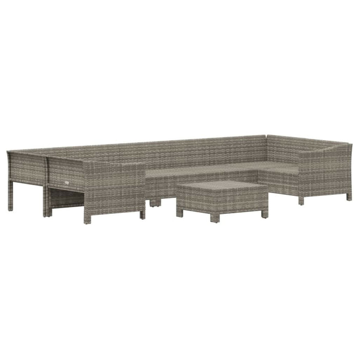 Set mobilier de grădină cu perne, 8 piese, gri, poliratan - WALTI WALTI