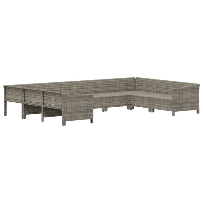 Set mobilier de grădină cu perne, 9 piese, gri, poliratan - WALTI WALTI