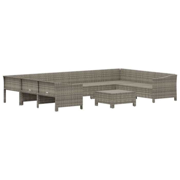 Set mobilier de grădină cu perne, 10 piese, gri, poliratan - WALTI WALTI