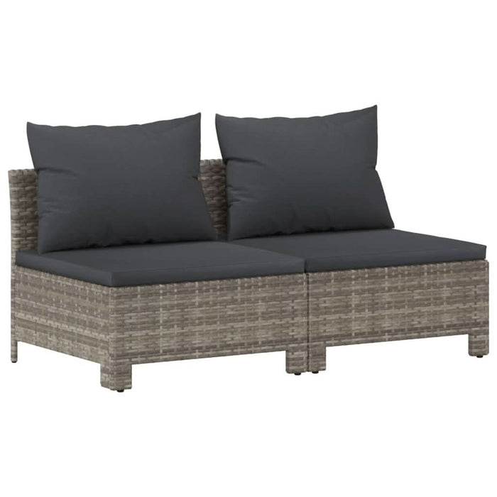 Set mobilier de grădină cu perne, 10 piese, gri, poliratan - WALTI WALTI