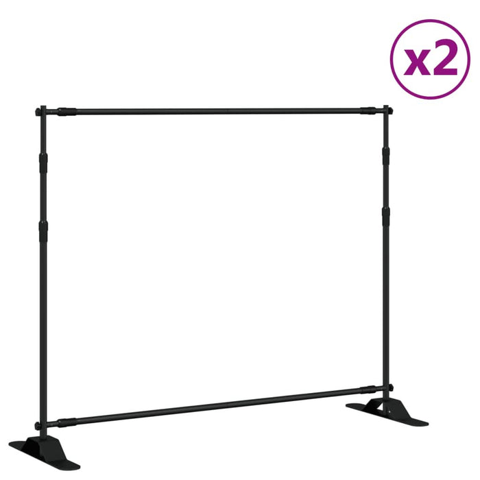 Suporturi pentru fundal, 2 buc., negru, 254x243 cm, oțel - WALTI WALTI