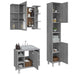 Set dulapuri de baie, 3 piese, gri sonoma, lemn prelucrat - WALTI WALTI