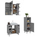 Set dulapuri de baie, 3 piese, gri sonoma, lemn prelucrat - WALTI WALTI