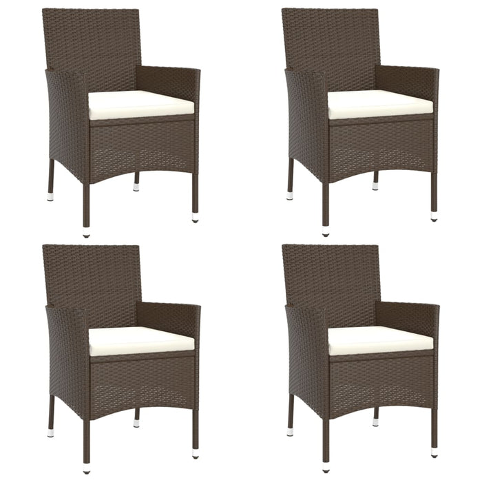 Set mobilier de grădină, 5 piese, cu perne, maro, poliratan WALTI