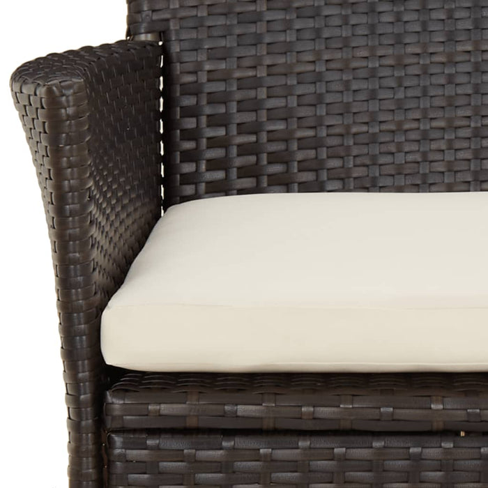 Set mobilier de grădină cu perne, 9 piese, maro, poliratan WALTI