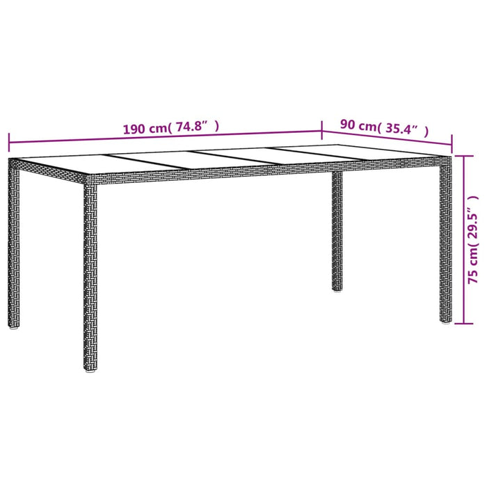 Set mobilier de grădină cu perne, 9 piese, maro, poliratan WALTI