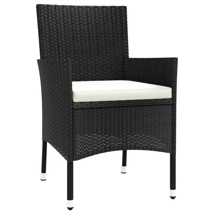Set mobilier de grădină cu perne, 5 piese, negru, poliratan WALTI