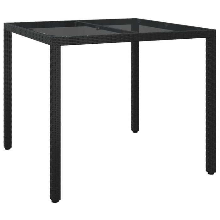 Set mobilier de grădină cu perne, 5 piese, negru, poliratan WALTI