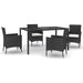 Set mobilier de grădină cu perne, 5 piese, negru, poliratan - WALTI WALTI